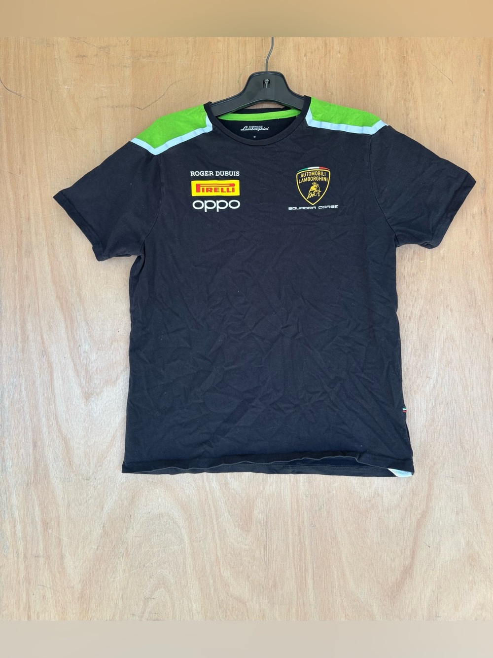 LamborghiniBlack & Lime Green Racing Crewneck Tee